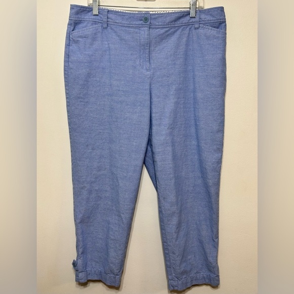 Talbots Perfect Crop Cotton Pants Womens Size 16 - Picture 2 of 8